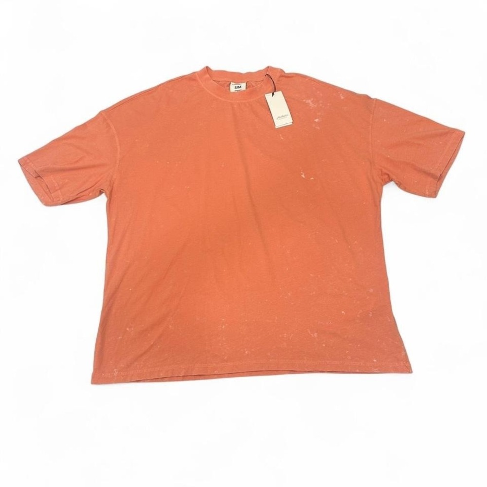 NWT Paint Splatter Shirt Mens S/M Oversized Light Orange Sinsay Summer Plain
